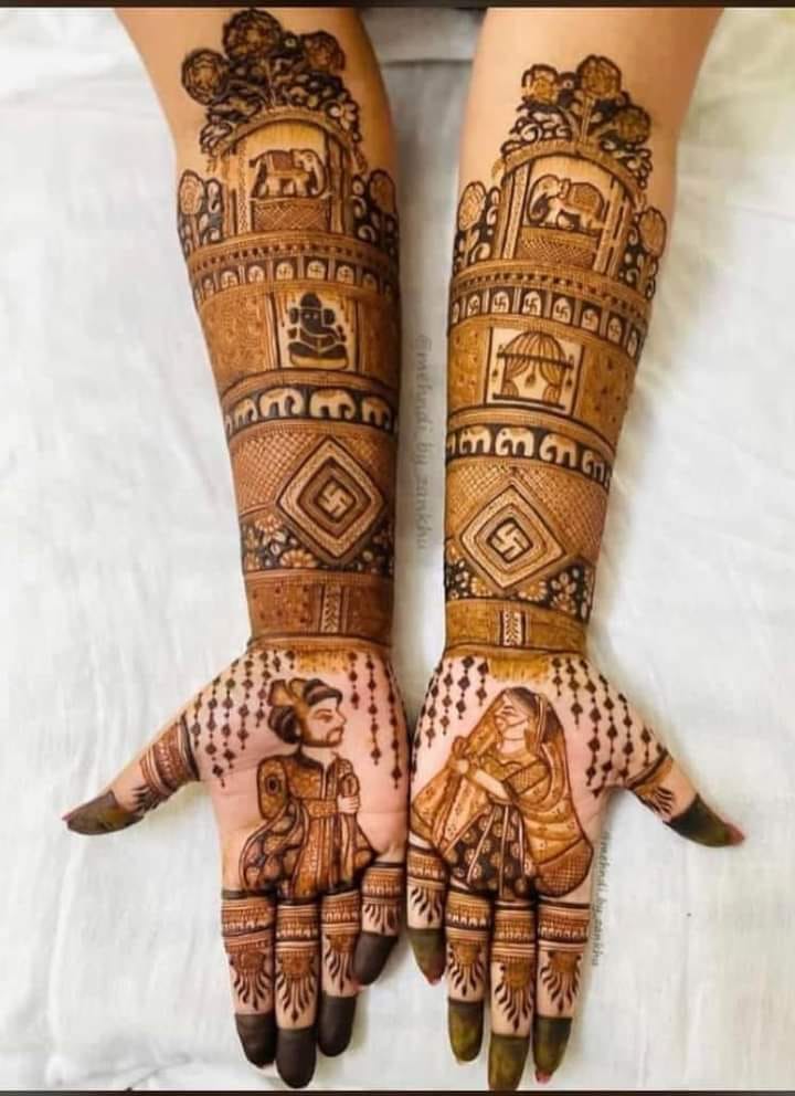 Full hand royal bridal mehndi design in lucknow
