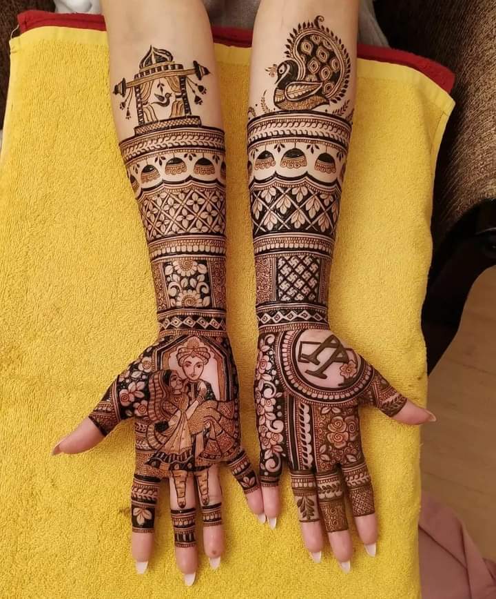 Simple back hand Arabic mehndi for festivals